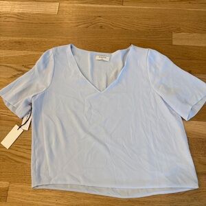 Babaton Aritzia Randy Blouse - blue silk top